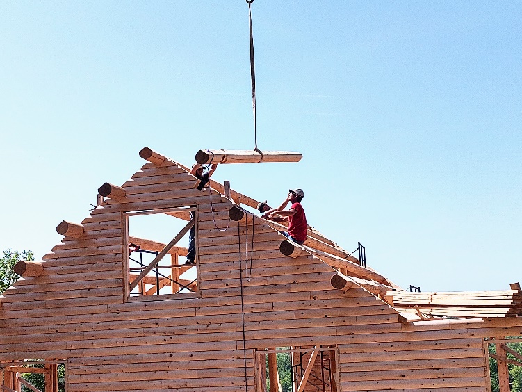 Widdowson log home construction photo 13