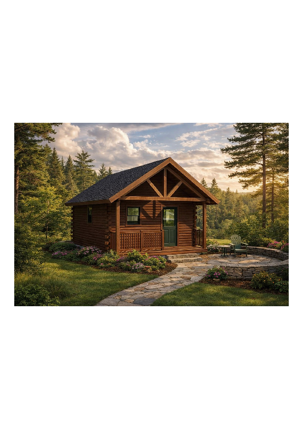 Sample floor plan for a portable or tiny log home